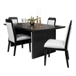 Benjara Jack 5pc Extendable Dining Table n Chair Set- 82-100