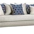 Benjara Efyn Sofa and Loveseat Set- Loose Pillow Back- Rich Ivory Burlap Weave
