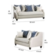 Benjara Efyn Sofa and Loveseat Set- Loose Pillow Back- Rich Ivory Burlap Weave