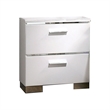 Benjara Cari 4 Pc King Bedroom Set w/ LED Headboard - White Wood/Chrome Stripes
