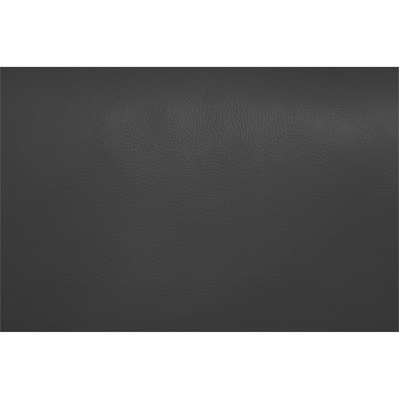 Benjara Hena 2pc Sofa and Loveseat Set- Black/Anthracite Gray Full Leather