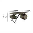 Benjara Bran Executive Office Desk with Power Dock- Drawer- Bronze Aluminum