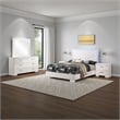 Benjara Sok 4pc Full Size Bedroom Set- Modern White/LED Upholstered Headboard