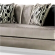 Benjara Enny Sofa and Loveseat Set- 6 Accent Pillows- Silver Black Chenille