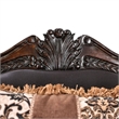 Benjara Ammy 2pc Sofa Loveseat Set- Dark Brown Faux Leather- 5 Accent Pillows