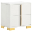 Benjara Dex 4 Piece Twin Bedroom Set- White/Gold Accents- LED Headboard