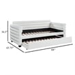 Benjara Ricia Twin Daybed with Trundle- Layered Bolster Design- White Boucle