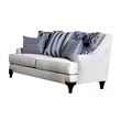 Benjara Eton 2pc Sofa and Loveseat Set- 12 Throw Pillows- Light Gray Chenille