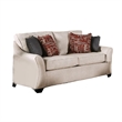 Benjara Nyrah 2pc Sofa Loveseat Set- Ivory Linen Like Fabric- 8 Accent Pillows