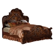 Benjara Rosy Four PC Queen Bedroom Set- Raised Inlay Moldings- Cherry Oak Brown