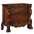Benjara Rosy Four PC Queen Bedroom Set- Raised Inlay Moldings- Cherry Oak Brown
