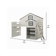 Benjara Robin Twin Size Loft Bed- House Design- Built In Bookshelf- White Gray