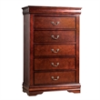 Benjara Poy Three PC Full Size Bedroom Set-Metal Hanging Pulls-Cherry Brown Wood