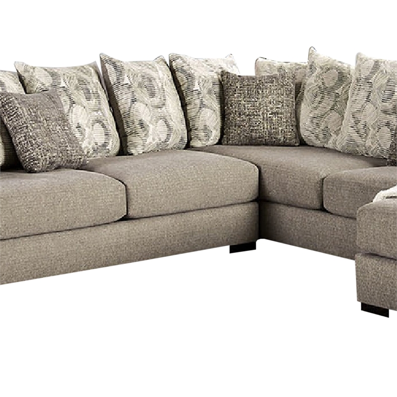 Benjara Sectional Sofa- 4 Accent Pillows- 145
