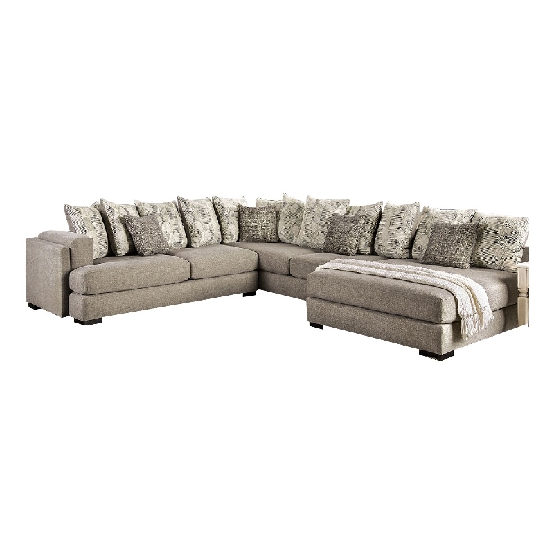 Benjara Sectional Sofa- 4 Accent Pillows- 145