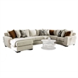 Benjara Hugh U Shape Sectional Sofa- Chaise- 9 Throw Pillows- 101
