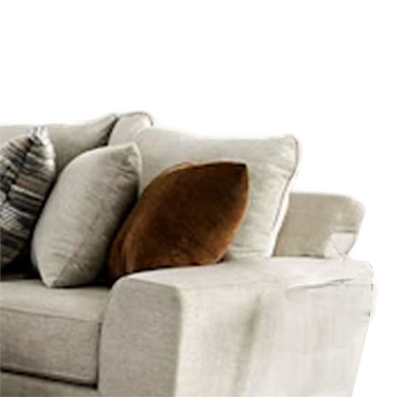 Benjara Hugh U Shape Sectional Sofa- Chaise- 9 Throw Pillows- 101