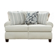 Benjara Pery 2pc Sofa and Loveseat Set- 9 Accent Pillows- Ivory Chenille