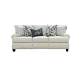 Benjara Pery 2pc Sofa and Loveseat Set- 9 Accent Pillows- Ivory Chenille