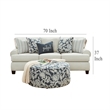 Benjara Pery 2pc Sofa and Loveseat Set- 9 Accent Pillows- Ivory Chenille