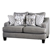 Benjara Lye 2pc Sofa and Loveseat Set w 9 Pillows- Wingback- Blue Gray Fabric