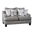 Benjara Lye 2pc Sofa and Loveseat Set w 9 Pillows- Wingback- Blue Gray Fabric