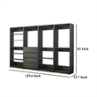 Benjara Dee Modular Closet System- 11 Shelf- 4 Hanging Rods- Gray Wood Finish