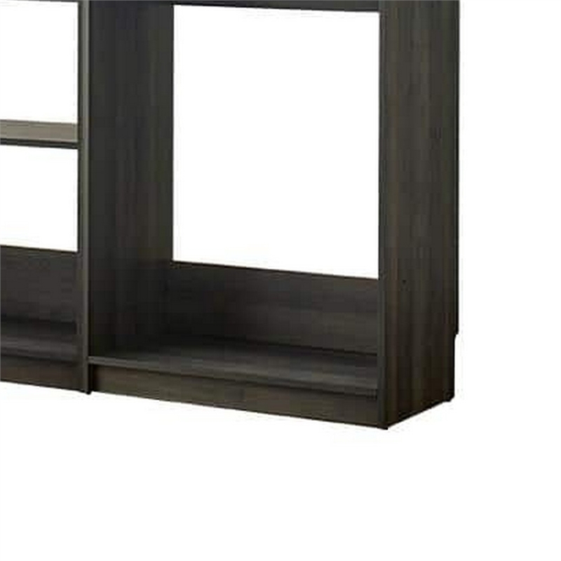 Benjara Dee Modular Closet System- 11 Shelf- 4 Hanging Rods- Gray Wood Finish