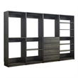 Benjara Dee Modular Closet System- 11 Shelf- 4 Hanging Rods- Gray Wood Finish
