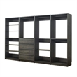 Benjara Dee Modular Closet System- 11 Shelf- 4 Hanging Rods- Gray Wood Finish