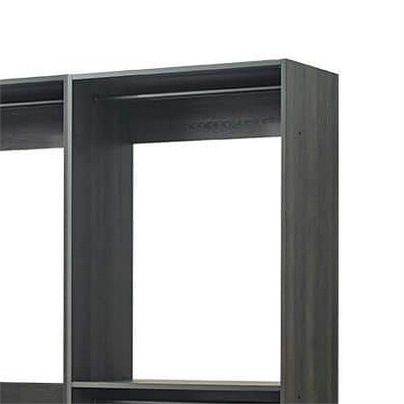 Benjara Dee Modular Closet System- 11 Shelf- 4 Hanging Rods- Gray Wood Finish
