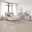 Benjara Giva 5pc Queen Bedroom Set- Nightstand- Tall Chest- Natural Oak Beige