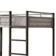 Benjara Full Size Metal Bunk Bed With Workstation- Black and Silver