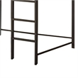 Benjara Full Size Metal Bunk Bed With Workstation- Black and Silver