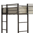 Benjara Metal Twin Size Bed With Work Station- Black