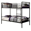 Benjara Industrial Design Twin Size Metal Bunk Bed- Black