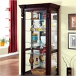 Benjara Curio Display Case In Dark Cherry Finish