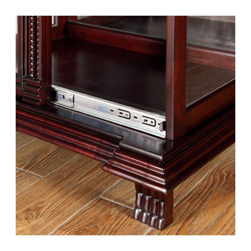 Benjara Curio Display Case In Dark Cherry Finish