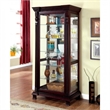 Benjara Curio Display Case In Dark Cherry Finish