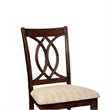 Benjara Fabric Upholstered Side Chair with Cut Out Back (Set of 2)-Beige & Brown