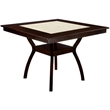 Benjara Square Wooden Counter Height Table with Angled Wooden Legs-Brown & Cream