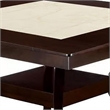 Benjara Square Wooden Counter Height Table with Angled Wooden Legs-Brown & Cream