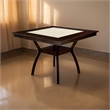 Benjara Square Wooden Counter Height Table with Angled Wooden Legs-Brown & Cream