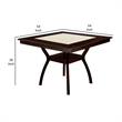 Benjara Square Wooden Counter Height Table with Angled Wooden Legs-Brown & Cream