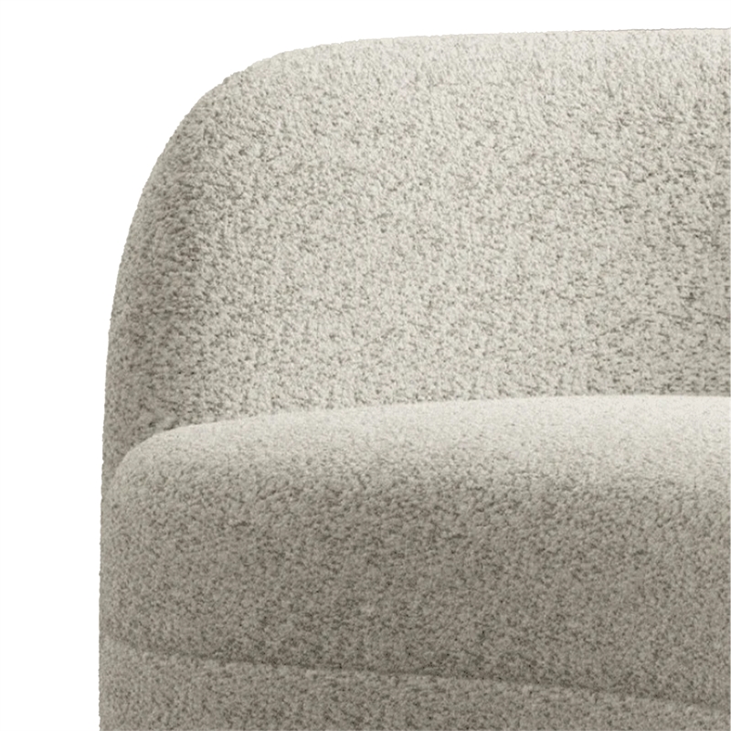 Benjara Srey 2pc Sofa and Loveseat Set- White Boucle- Curved Kidney Shape