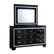 Benjara Kae 4 Pc California King Bedroom Set- LED & Mirror Trim- Textured- Black