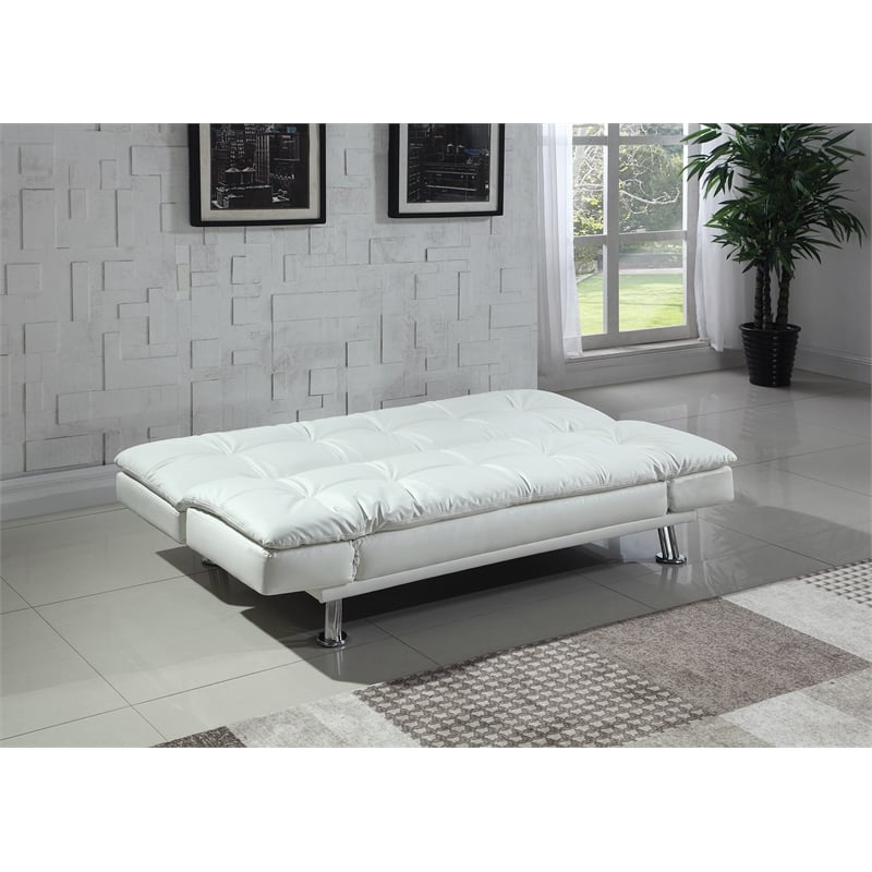 Benjara Contemporary Styled Comfortable Sofa Bed- White