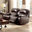 Benjara Ruth Transitional Style Love Seat- Brown