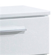 Benjara 2 Drawer Wooden Nightstand with Metal Pulls- Glossy White