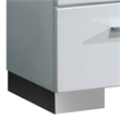 Benjara 2 Drawer Wooden Nightstand with Metal Pulls- Glossy White